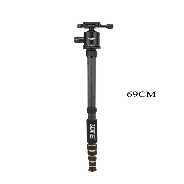 Zomei Professional Travel Carbon Fiber Tripod Light Stand 360 Degree Ball Head Waterproof Shockproof 5-section Design 1630mm