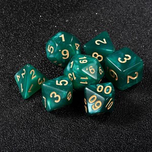 Набор из 7 акриловых многогранных кубиков (D20, D12, D10, D8, D6, D4) с гравировкой для RPG/DND, для ролевых игр, настольных игр и игр с цифровыми PRTG-элементами - Product Image 2