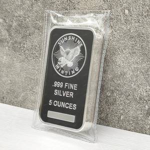 Оптовая продажа от производителя: Металлический серебряный слиток 5 унций с тиснением, принимаем заказы на индивидуальное изготовление, немагнитный сплав, слиток-бар - Product Image 2