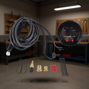 Jauge de température numérique eau/huile 52 mm 100-300°C pour voiture avec capteur et kit de câblage - Product Image 2