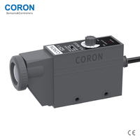 Sensor de Color Coaxial Reflectante CORON KS-R22-P, Salida Óptica PNP, Alta Reflexión, Respuesta Rápida, 8-12 mm, 12-24 VCC, Detecta Rojo