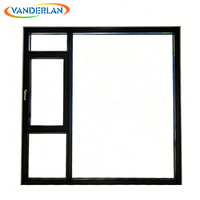 Ventanas de Aluminio con Marco Estrecho y Rotura Térmica, Estándar Norteamericano NFRC, Ventanas Oscilobatientes de Aluminio Negro
