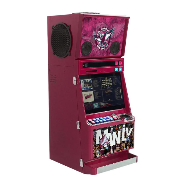 Custom Designed Retro AC/DC POKIE Machine Vinyl Record Player Style Jukebox for Home Decor Bars