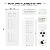 Porte pliante à 6 panneaux US, à âme creuse, peinte en blanc, pour placards de maisons, avec kit de quincaillerie