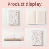 Carnet de notes tendance en peluche tie-dye motif étoile bronzante, design attrayant, en tissu pelucheux, pour étudiant, petit et frais
