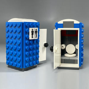 Bloques de Construcción Pequeños Moc, Juguete de Bloques de Construcción, Baño Público Móvil, Cabina Telefónica Roja, Instalaciones Públicas Urbanas DIY - Product Image 2