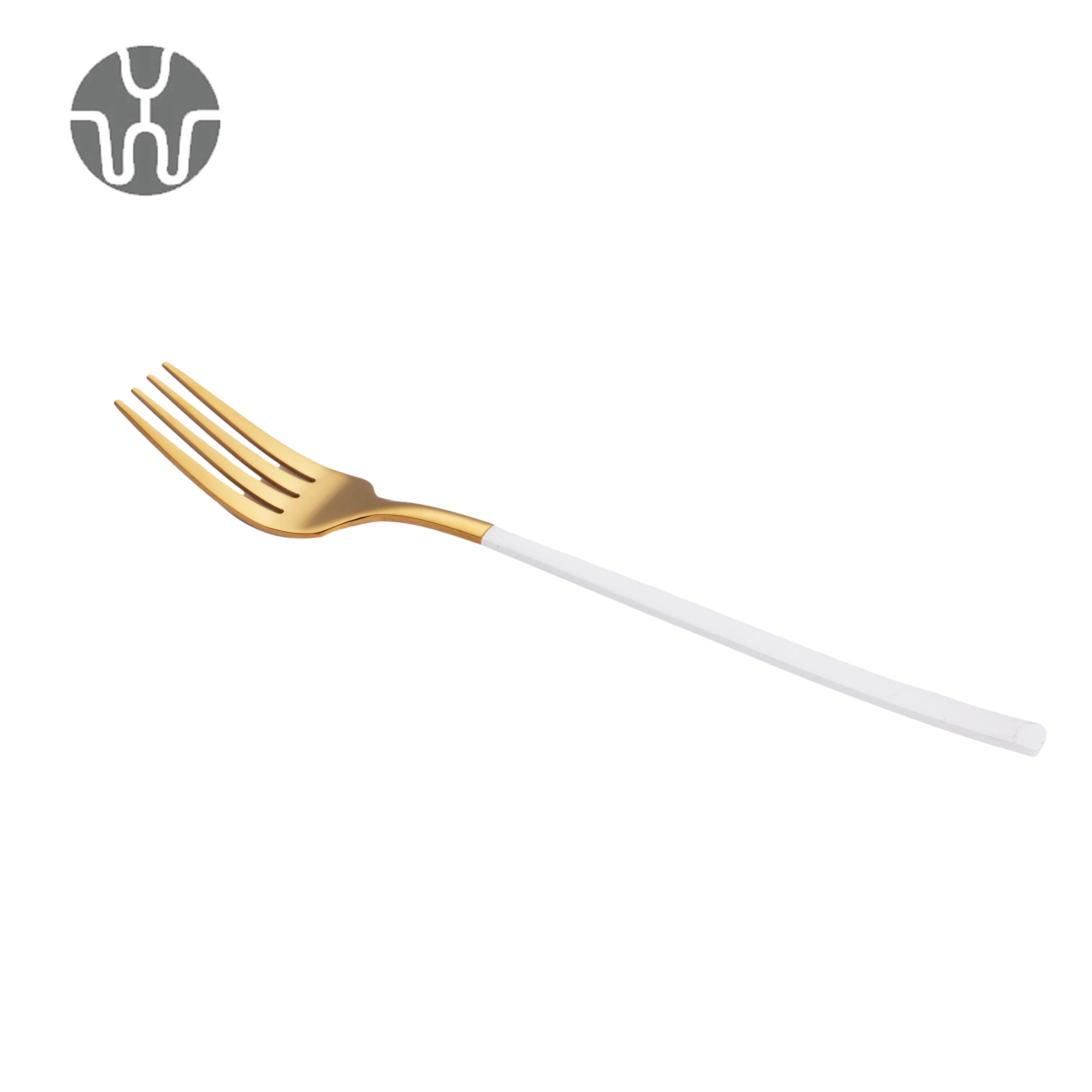 Free Sample Dinner Fork Spoon Modern Stainless Steel Flatware Sets Stainless Steel Cutlery Dinnerware Sets White and Gold · image 3