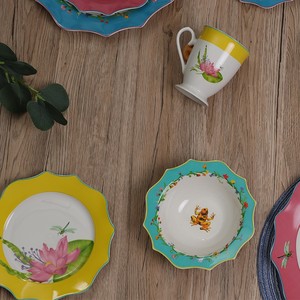 Varie forme Bone China moderni Set da tè in ceramica porcellane forma unica piccola fantasia caffè e piattini Set tazza - Product Image 3