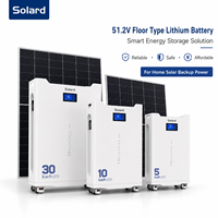 Station d'énergie solaire LFP haute capacité empilable hors réseau avec surveillance intelligente WIFI, batterie de stockage d'énergie domestique 32 kWh ESS