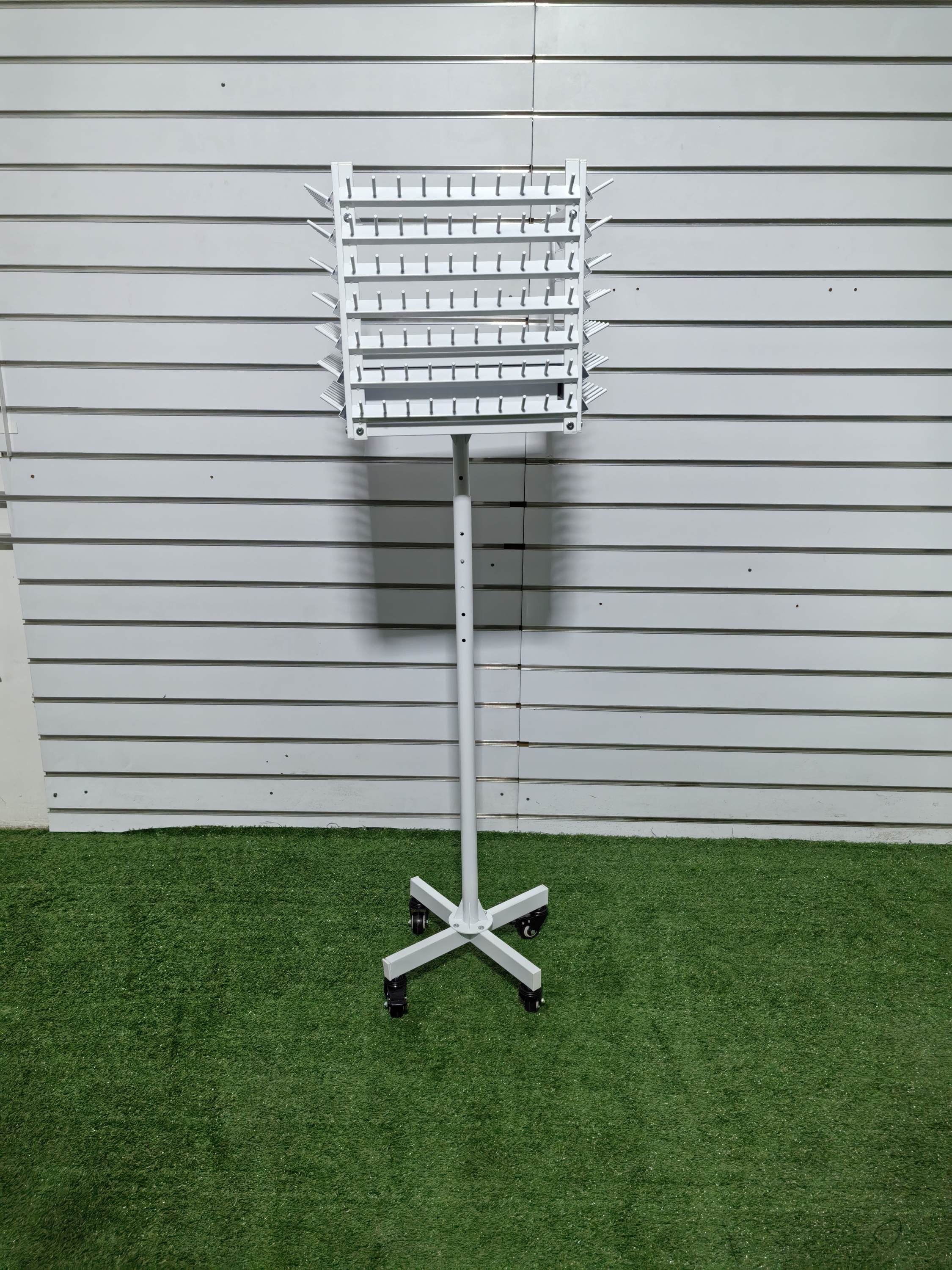 Hairpiece Display Rack Metal Floor Stand Display Rack with Hooks for Hairdressing Shop — view 6