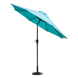 Outdoor Umbrella Garden Beach Restaurant Umbrella Patio Sun Awning Parasol Aluminum Umbrella With Push Button Tilt And Crank