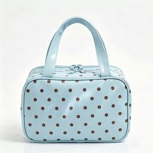 Grande Trousse de Maquillage Verticale Tendance Grande Capacité avec Fermeture Éclair – Couleurs Vives |   Organisateur de rangement réutilisable à compartiments |   Sac de voyage imperméable - Product Image 3