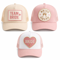 Patchs brodés personnalisés pour mariage, pour casquette de fête de future mariée, motif cœur champagne, bordure Merrow, thermocollants