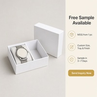 Boîte cadeau rigide personnalisée pour montres et bijoux, avec couvercle et base amovibles en deux parties, et coussin pour montre, vente en gros directe d'usine