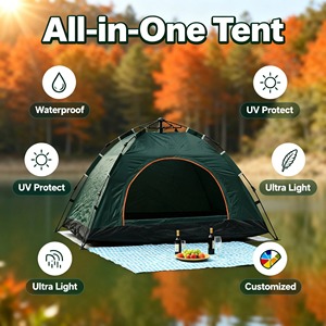 Carpa de Camping Automática Plegable Ultraligera para Exteriores, Impermeable, de Fibra de Vidrio Oxford, Personalizable con Logotipo Impreso - Product Image 2