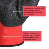 Guantes de Trabajo de Seguridad Recubiertos de Látex con Forro de Poliéster 13G, Resistentes a las Arrugas, Antideslizantes y Resistentes al Desgaste