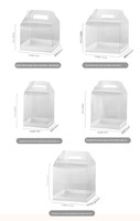 Boîtes à desserts en plastique transparent de 3 à 8 pouces, boîtes à emporter, emballages de boulangerie transparents et adaptés aux aliments, pour gâteaux, avec poignée
