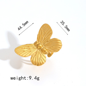 Fashion <b>Rings</b> Women's Gold Plated Butterfly Flower Geometric Design <b>Statement</b> Jewelry Gift - Product Image 5