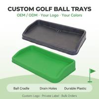 Plateau de rangement pour balles de golf avec trous de drainage rapide, support de lavage en caoutchouc robuste, organisateur à profil bas pour practice de golf, logo personnalisé OEM