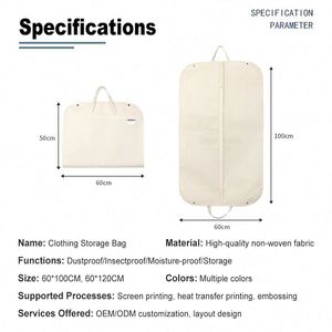 Bolsas de Ropa Personalizadas al por Mayor, Bolsa de Lujo para Prendas con Logotipo Personalizado, Portátil, Plegable, Impermeable, Antipolvo, de Tela No Tejida para Trajes - Product Image 4