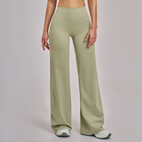 Pantalon de sport évasé personnalisable, taille haute élastique, respirant, extensible dans quatre directions, anti-transpiration, séchage rapide, pour la gym