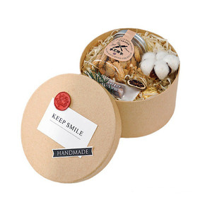 Hot Sale Round Kraft Paper Room Temperature Cake Cookie Baking Candy Packaging Box Christmas Gift Boxes