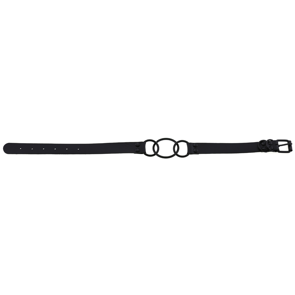 Goth Leather Black Choker Sexy Women Metal O Ring Collar Bondage Necklace