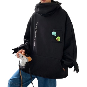 frog moletom com capuz with zipper mouth