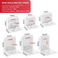 En stock aux États-Unis : Support d'angle en acier inoxydable, connecteur en L en métal avec vis pour quincaillerie de meubles et armoires