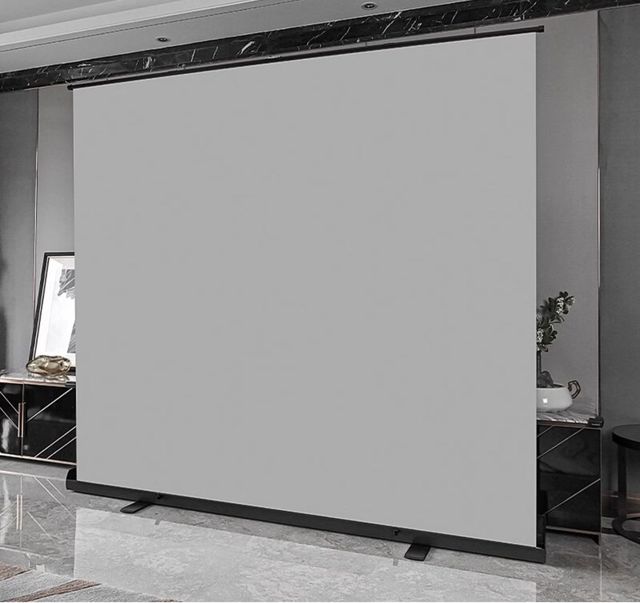 60 Inch 4K HDR 3D Portable Projector Screen 16:9 Manual Floor Pull Scissor Backed Home Office Classroom Front Projection