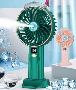 Ventilador de Mano Portátil Mini con Pantalla Digital Recargable de 5 Velocidades de Plástico para Uso en Exteriores y Hoteles - Product Image 1