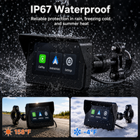 Écran tactile intelligent universel pour moto de 5 pouces, étanche IP67, compatible avec CarPlay 5.0, Android Auto, navigation GPS, moniteur avant