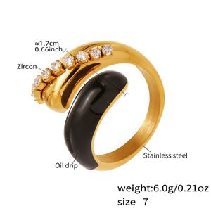 <span class=keywords><strong>Anillo</strong></span> <span class=keywords><strong>de</strong></span> <span class=keywords><strong>Pareja</strong></span> <span class=keywords><strong>en</strong></span> Forma <span class=keywords><strong>de</strong></span> Gota <span class=keywords><strong>de</strong></span> Acero Inoxidable Simple y Elegante para Mujer, Joyería <span class=keywords><strong>de</strong></span> <span class=keywords><strong>Promesa</strong></span> <span class=keywords><strong>de</strong></span> Boda, Regalo Dorado - Product Image 2