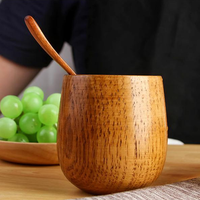 Vintage Natural Handi craft Japanische Art wieder verwendbare Tee tassen Holz Kaffeetasse