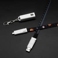 Cordón de Poliéster Personalizado con Impresión, 6 en 1, Cable USB de Carga Rápida PD de 60W, Múltiples Puertos, Cordón para Tarjetas de Identificación, Regalo Promocional Empresarial