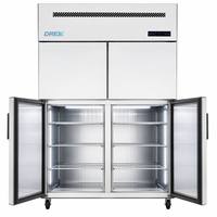 Congélateur vertical double température en acier inoxydable, réfrigérateur commercial pour cuisine, refroidisseur et congélateur à double zone avec affichage LED