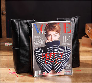 Borsa a Tracolla <span class=keywords><strong>Grande</strong></span> in Pelle PU Nera con Cinghia Larga per <span class=keywords><strong>Donna</strong></span>, Vendita Calda - Product Image 4