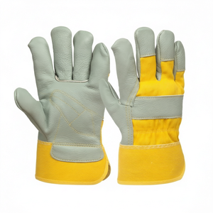 Guantes de Trabajo de Piel de Vaca con Forro Polar Completo, Guantes de Soldadura Antideslizantes y Resistentes a la Abrasión para Soldadura y Manipulación - Product Image 1