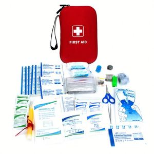 Trousse de premiers secours rouge pratique, portable, étanche, grande capacité, sac d'urgence pour usage extérieur et domestique, personnalisable - Product Image 3