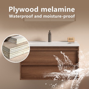 <span class=keywords><strong>Set</strong></span> Mobile da <span class=keywords><strong>Bagno</strong></span> Moderno Sospeso in Multistrato con Lavabo in Ceramica, Specchio a Led e Vano Portaoggetti Impermeabile in Legno - Product Image 3