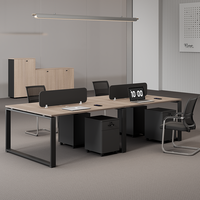 Bureau de direction en bois de haute qualité avec armoire de rangement, poste de travail modulaire