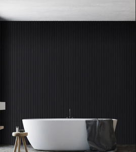 Panneaux acoustiques muraux en bois <span class=keywords><strong>de</strong></span> chêne naturel MDF noir à lattes pour <span class=keywords><strong>studio</strong></span> |   Panneaux muraux imperméables et insonorisés 240 cm x 60 cm pour la pièce | - Product Image 5