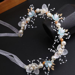 Fascette <span class=keywords><strong>per</strong></span> capelli <span class=keywords><strong>per</strong></span> bambine con foglie e fiori, accessori dolci <span class=keywords><strong>per</strong></span> capelli da <span class=keywords><strong>matrimonio</strong></span> - Product Image 2