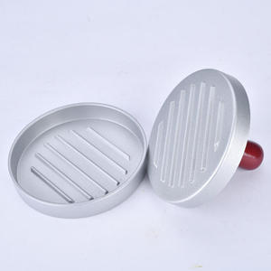 Máy Ép Burger Bằng Nhôm Có Tay Cầm Bằng Gỗ, Máy Ép <span class=keywords><strong>Hamburger</strong></span> Chống Dính, Khuôn Làm Thịt Nướng BBQ - Product Image 3