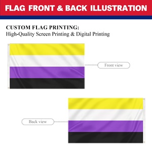 ธง Non-Binary OEM Enby ขนาด 3x5 ฟุต พิมพ์ดิจิทัลบนผ้าโพลีเอสเตอร์ ผลิตตามสั่ง ขายส่งจำนวนมาก สำหรับงานวันชาติและกิจกรรมต่างๆ - Product Image 3