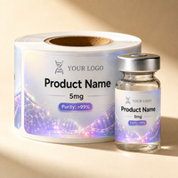 Autocollants personnalisés pour flacons de 3 ml, 5 ml, 10 ml, 15 ml, 30 ml, autocollants en vinyle holographiques laser, imperméables, adhésifs puissants, étiquettes pour peptides