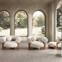 NOVA Le Plus Populaire Fauteuil Canapé Paresseux Nordique pour Salon, Structure en Bois Massif, Revêtements en Tissu, Chaise Longue Individuelle