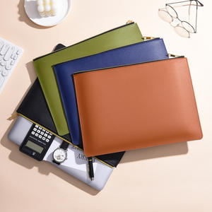 Porte-documents A4 en PU grande capacité, pochette zippée de haute qualité, personnalisable avec logo pour entreprises, idéal pour réunions, affaires, étudiants et promotion. - Product Image 3