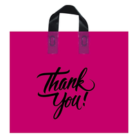 CTCX T-shirt personnalisé merci blanc/rose/violet Panton plastique Shopping emballage de vêtement en plastique sac à provisions à poignée découpée