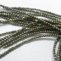 Perles rondes en Pyrite naturelles à facettes, de 2 à 12mm, livraison gratuite